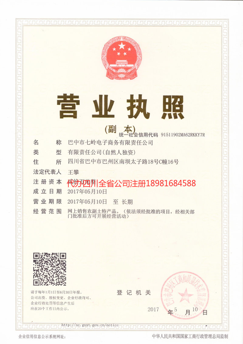 攀枝花市攀枝花市七岭电子商务有限责任公司